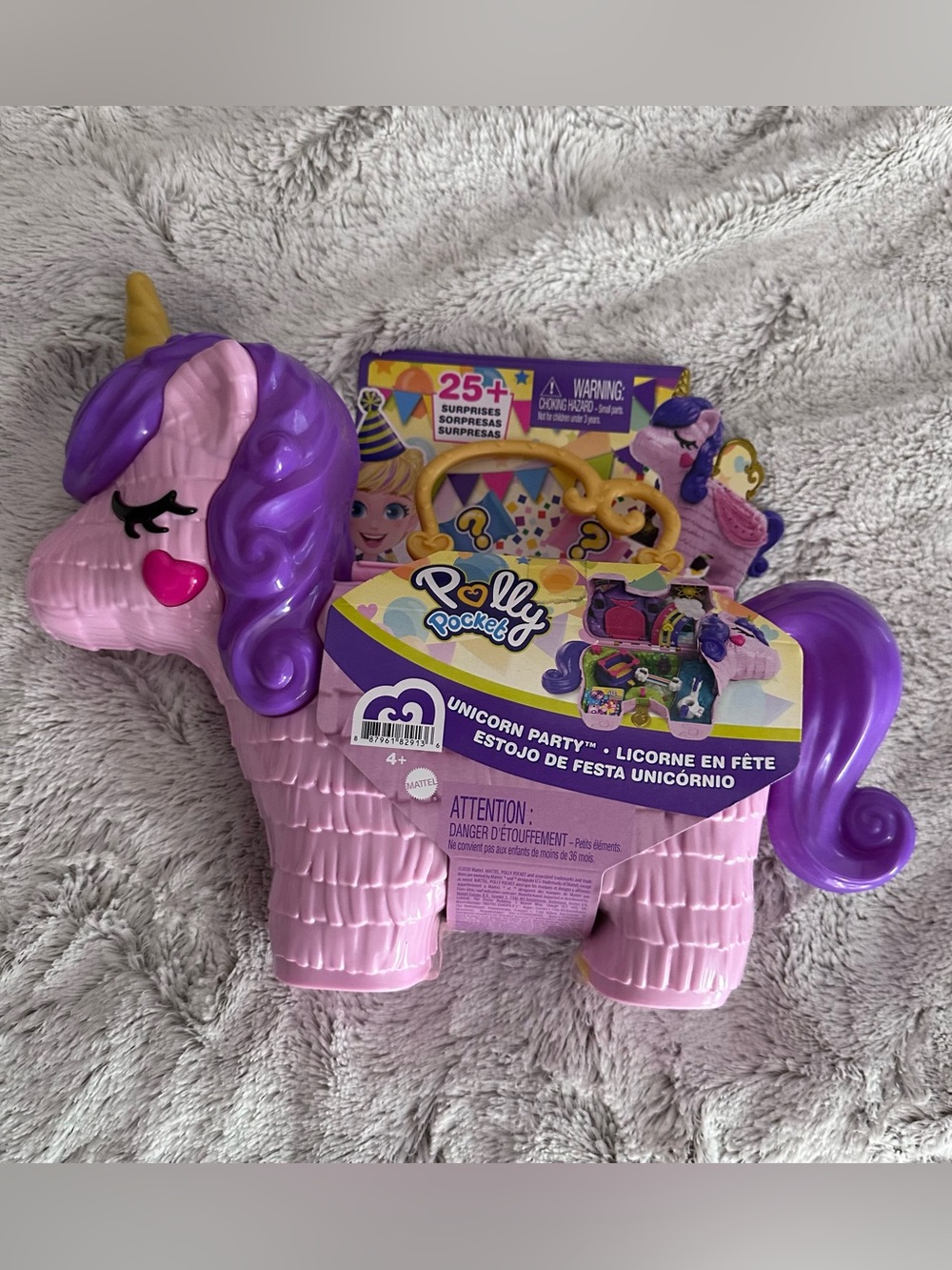 New Polly Pocket Unicorn Party Playset Plus 25 Surprises Large Tote Case